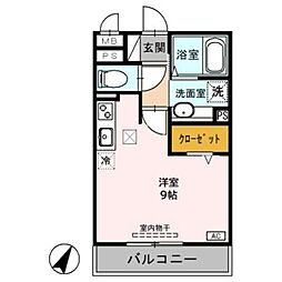 第8グリーンハイツ ワンルームの間取図画像