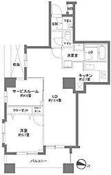 カスタリア本所吾妻橋 1LDKの間取図画像