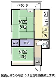 フラワーハウス初音 2Kの間取図画像