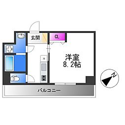 ルミエール八尾駅前 1Kの間取図画像