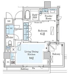 パークアクシスプレミア表参道 1LDKの間取図画像