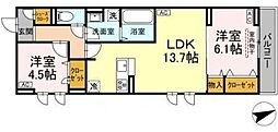 ウィル カノア 2LDKの間取図画像