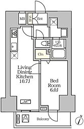コートレジデンス南大塚 12階1LDKの間取り