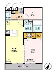 ラカンパネラA 1LDKの間取図画像