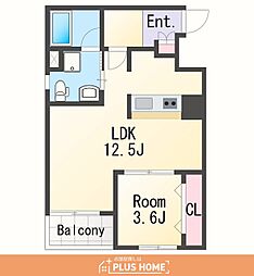 ELNIDO 1LDKの間取図画像