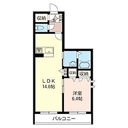 セントリビエ 1LDKの間取図画像