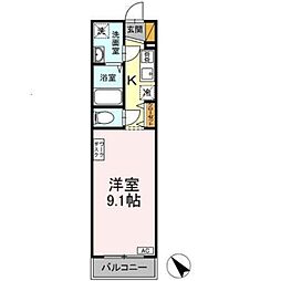 マグノリアコート 1階1Kの間取り