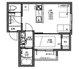 KEIAI RESIDENCE 八潮 3階1LDKの間取り