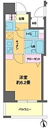 カスタリア新富町3 1Kの間取図画像