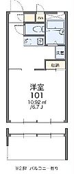 レオパレスボヌールM 1Kの間取図画像