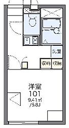 レオパレスanim 1Kの間取図画像