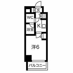 スパシエオリエンス板橋本町 3階1Kの間取り