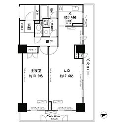 パーク・アヴェニュー神南 1LDKの間取図画像