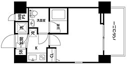 エクセリア芝大門 1Kの間取図画像