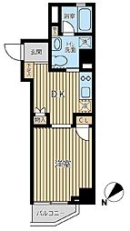 オーキッドレジデンス蔵前2 2階1DKの間取り