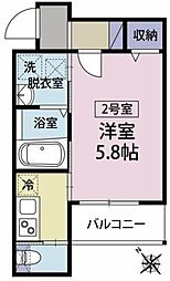 コージー淵野辺 1Kの間取図画像
