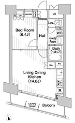 コンフォリア芝浦バウハウス 10階1LDKの間取り