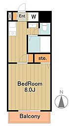 京王動物園線 多摩動物公園駅 徒歩4分の賃貸マンション 3階1Kの間取り