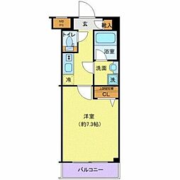 京成金町線 柴又駅 徒歩9分の賃貸マンション 2階1Kの間取り
