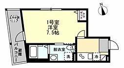 ベイルーム横浜大口 1Kの間取図画像