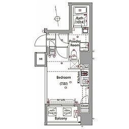 プレセダンヒルズ八王子 ワンルームの間取図画像