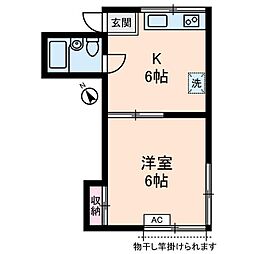 ハイム南砂 1階1Kの間取り