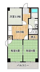 ツインズプラザA 3DKの間取図画像