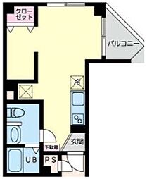 JR総武線 平井駅 徒歩3分の賃貸マンション 4階ワンルームの間取り