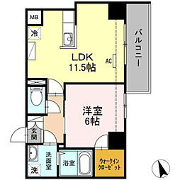 ブリスキューブ 1LDKの間取図画像