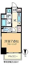 クレイシア門前仲町 1Kの間取図画像