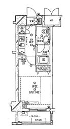 ライジングプレイス浅草参番館 6階1Kの間取り