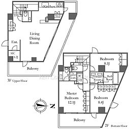 フォレストテラス鳥居坂 3LDKの間取図画像