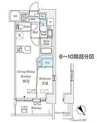 エル・セレーノ横浜 1LDKの間取図画像