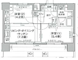 ティモーネ日暮里イースト 2LDKの間取図画像
