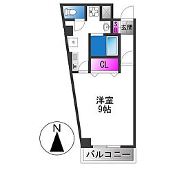 M'PLAZA布施弐番館 1Kの間取図画像