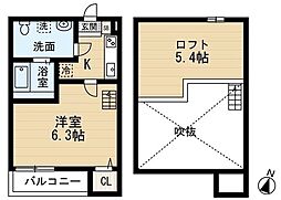 ドリームライン 1Kの間取図画像