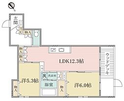 （シニア限定）ヘーベルヴィレッジ下赤塚〜カメリア赤塚〜 1階2LDKの間取り