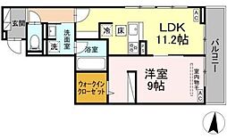 D Paina 小倉V 1LDKの間取図画像