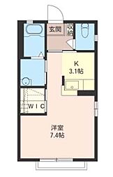 プランタン百合ケ丘 1Kの間取図画像