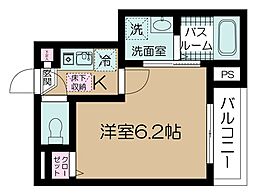 フェリーチェ梅屋敷II 1階1Kの間取り