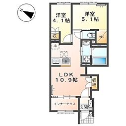 エヴレン 2LDKの間取図画像