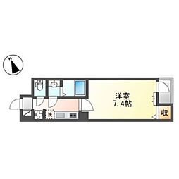 シルクネス 4階1Kの間取り