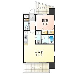 阪急神戸本線 十三駅 徒歩7分の賃貸マンション 4階1LDKの間取り