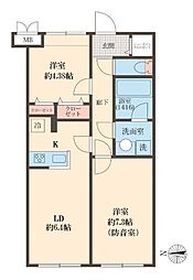 VORT沼袋residence 1階2LDKの間取り
