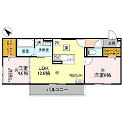 穂乃香1 2LDKの間取図画像