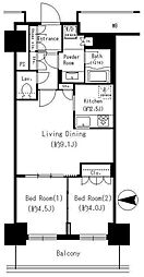 キャナルスクウェア豊洲 5階2LDKの間取り