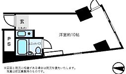 芝ビルディング ワンルームの間取図画像