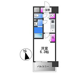 JR関西本線 平野駅 徒歩7分の賃貸マンション 3階1Kの間取り
