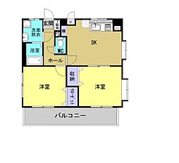 コーポ金栄3 2DKの間取図画像