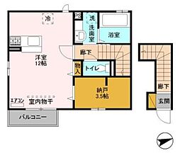 ソフィア 2階ワンルームの間取り